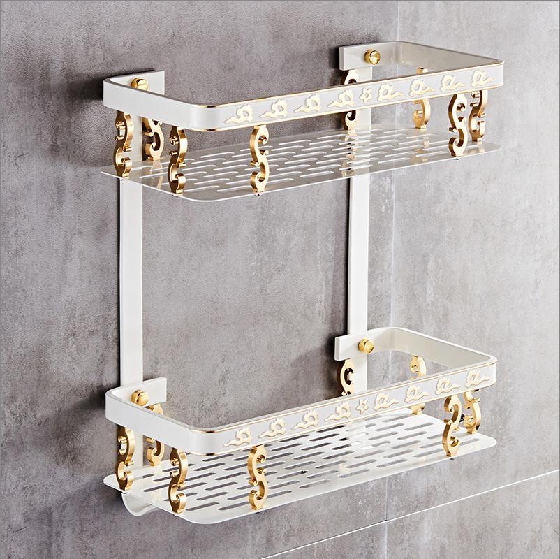 Schlecht Regal Ecke Korb Gold Dusche Caddie für Shampoo Seife Haar Trockner Halfter Dreieck verwöhnen Zauberstab Montiert banheiro etagere: Rosa