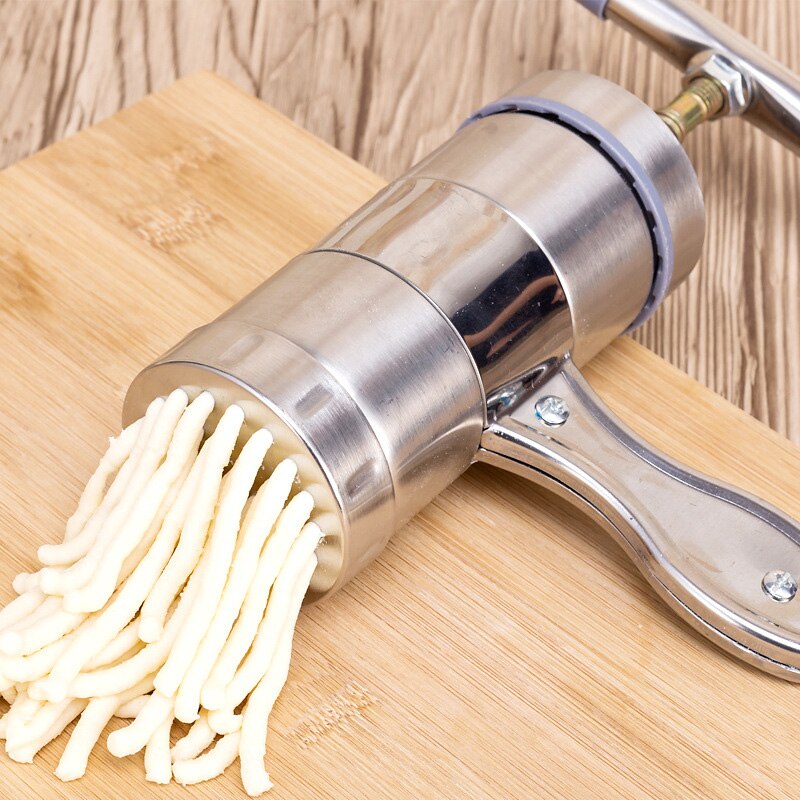 Noodle maker håndlavet noodle maskine husholdnings manuel rustfrit stål pressemaskine køkkenværktøj hul nudel maskine