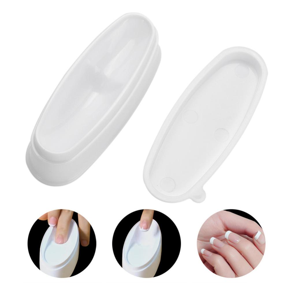 Nail art værktøj fransk smile linje spids akryl pulver guide box sag dyppebakke form