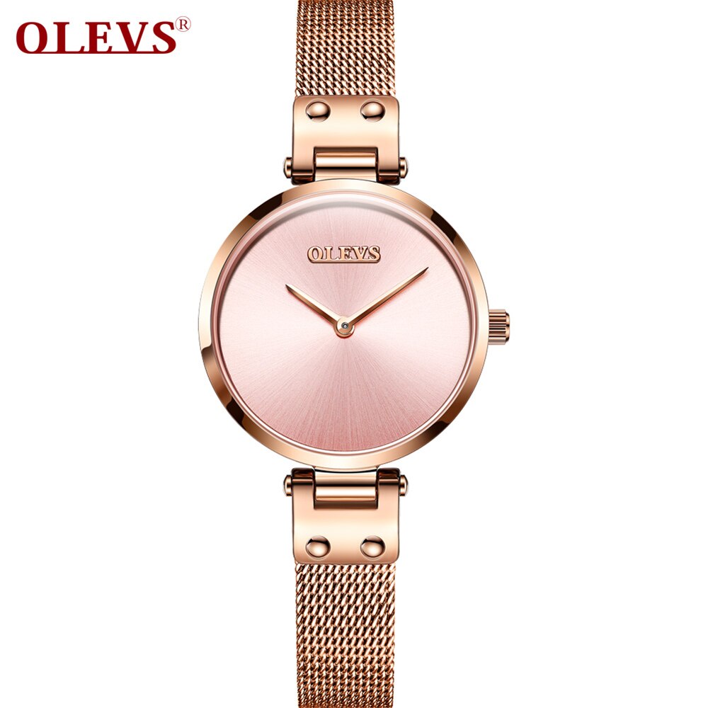 Dameur luksusmærke damearmbåndsure top ure trending produkter kvinder quartz armbåndsure: Lyserød