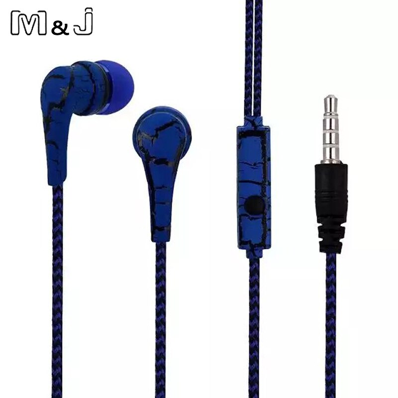M & J-auriculares originales con de grietas en el hielo, para teléfonos móviles, con micrófono, para iPhone, Samsung, xiaomi