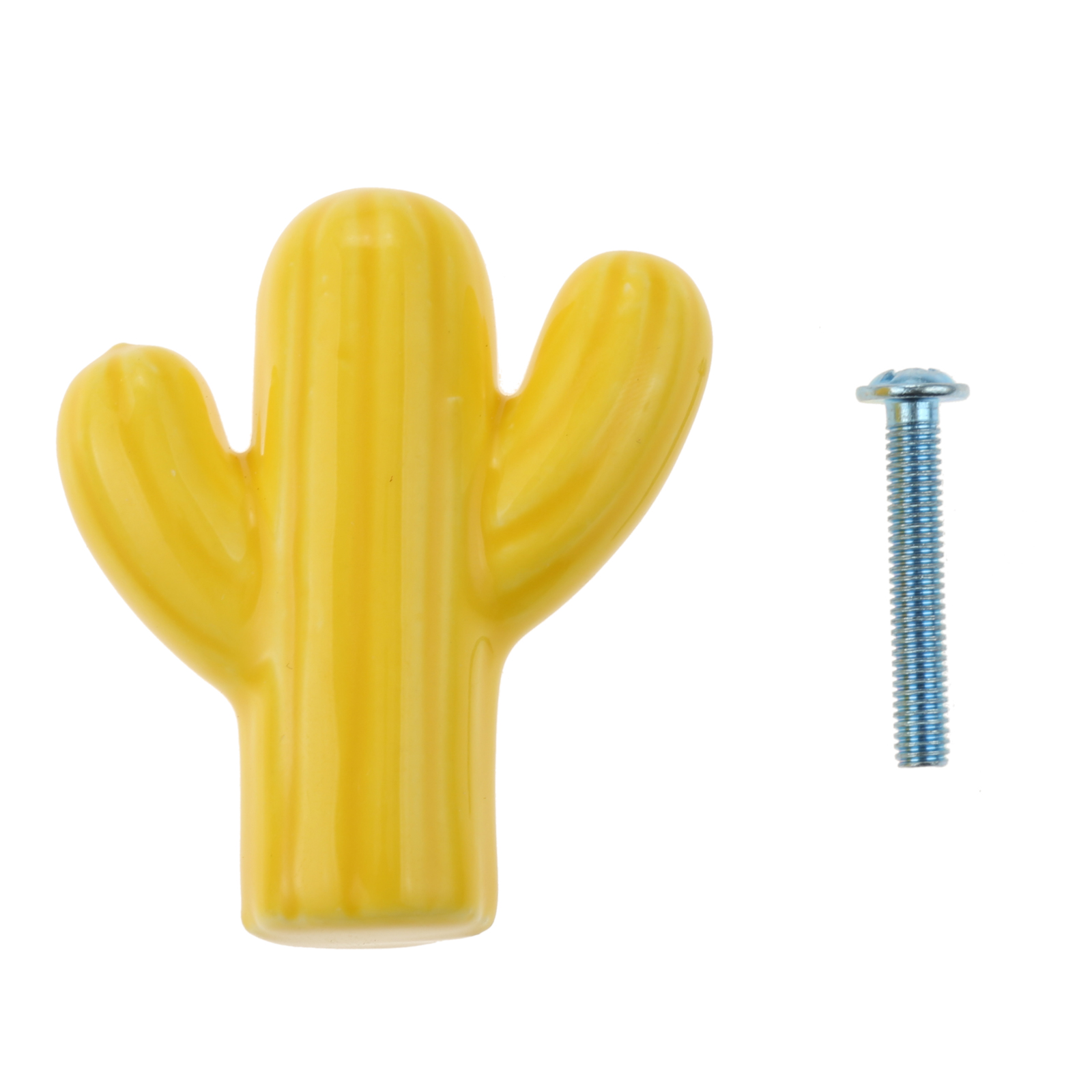 Puxadores de puxadores de móveis para crianças 43*50*24mm puxadores de cerâmica do armário da cozinha do cacto porta puxa: Preto