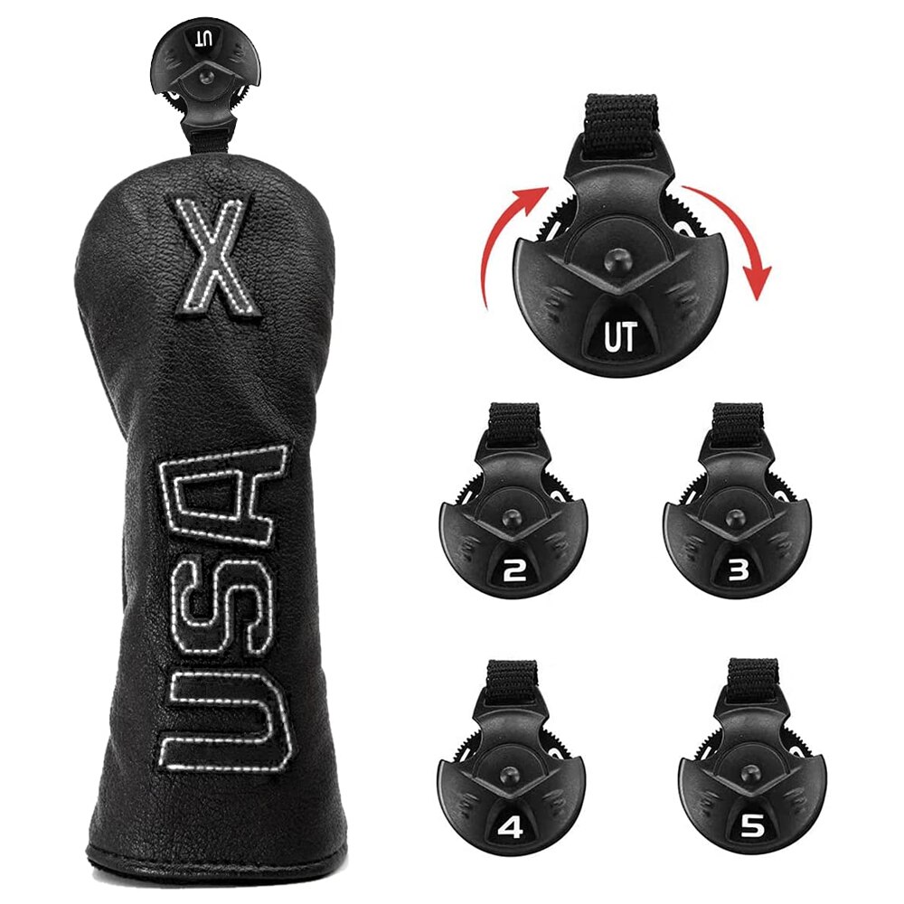 Golf Fahrer Kopf Abdeckungen, Golf Fairway Headcover Abdeckung, golf Holz Headcovers USA Rettungs Schwarz Kühl Dicke Leder Gut-Made