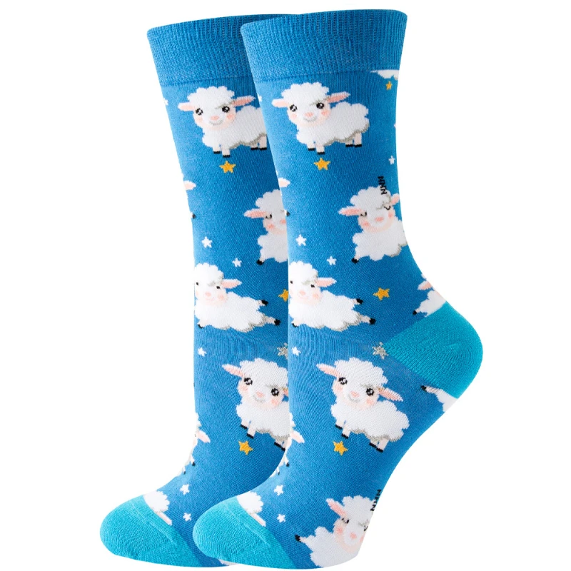 Calcetines bonitos con dibujos de animales y flores para hombre y mujer, calcetines divertidos Kawaii a la , calcetines informales felices Harajuku para otoño e invierno