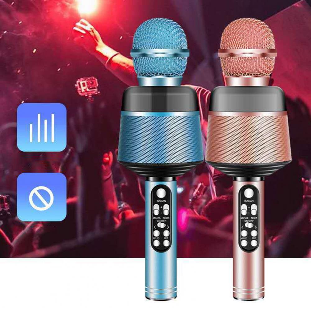 Q008 mini 5.0 bluetooth-handmikrofone mit gesangsaufnahmefunktion, surround-sound, bunten lichtern und karaoke-funktion für zuhause