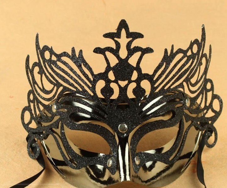 Bloemen Keizerskroon Phantom Venetiaanse Eye Masker Maskerade Vrouwen Prinses Kroon Filigraan Bruiloft Masker: Black