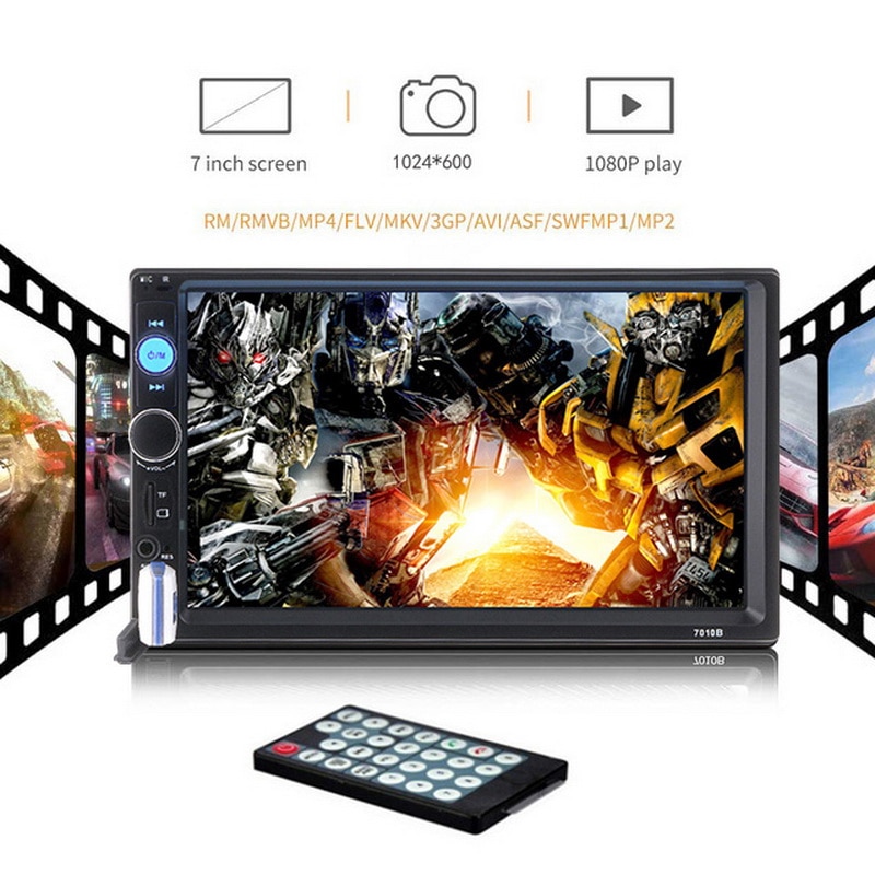 LCD écran tactile Auto Radio 7 pouces 170 degrés CCD rétroviseur caméra voiture Radio lecteur Bluetooth 2 DIN miroir lien