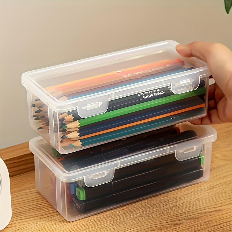 Grands boîtes de rangement en plastique transparent avec couvercles articulés, idéales pour les ornements de bijoux, fournitures pour la maison et l'organisation du bureau, 1/4 pièces
