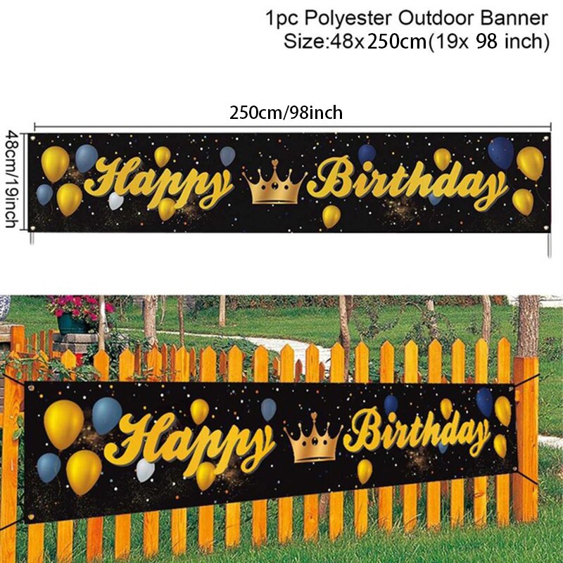 Pancarta de feliz cumpleaños 30, 40, 50, 60, 70, 80, 90, decoración para de cumpleaños para adultos 40, 50, 60, 60, suministros para de aniversario: Happy Birthday