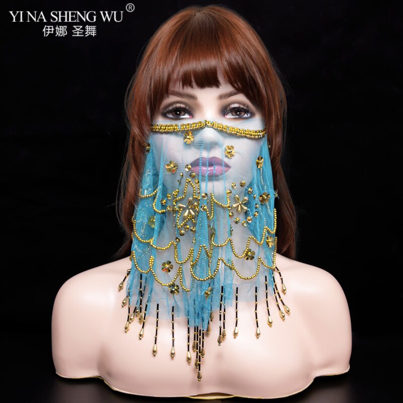 Bellydance Face Veil Women Indian Belly Dance Face Veil Tribal Belly Dance Veils For 9 Colors Available