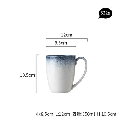 Ceramic Plate Nordic Dish Dinner Plate Family Steak Plate Eat Rice Bowl Gadient Blue Plate: Mug