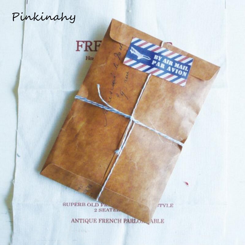 Papeterie Vintage - 10 Enveloppes + 10 Feuilles Lettre Kraft + 16 Autocollants - Style Rétro Pour Écriture, Journal
