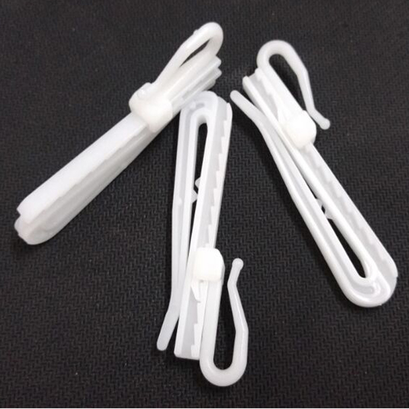 Ganchos colgantes de plástico para cortina, 50 unidades, color blanco, , CP057C