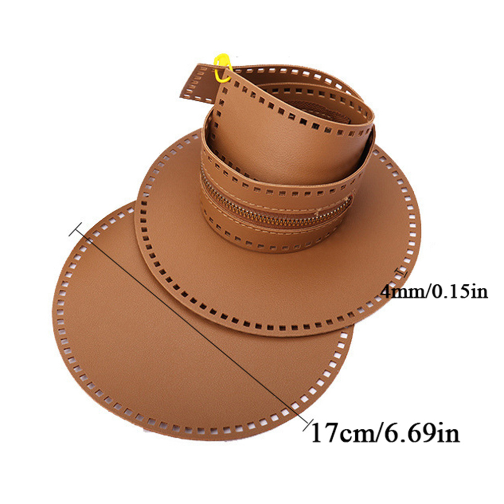 3 stks/set 17 cm Ronde Bodem Voor Gebreide Tas PU Lederen Tas Basis Handgemaakte Bodem Met Gaten Diy Gehaakte Tas bodem Accessoires