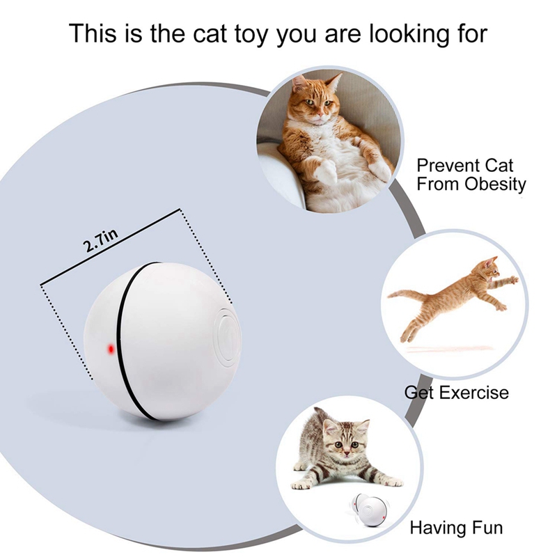 Huisdier Bal Speelgoed Kat Hond Automatische Rollende Bal Met Knipperende Led Interactieve Speelgoed Usb Oplaadbare Springen Bal Huisdier Speelgoed Voor puppy