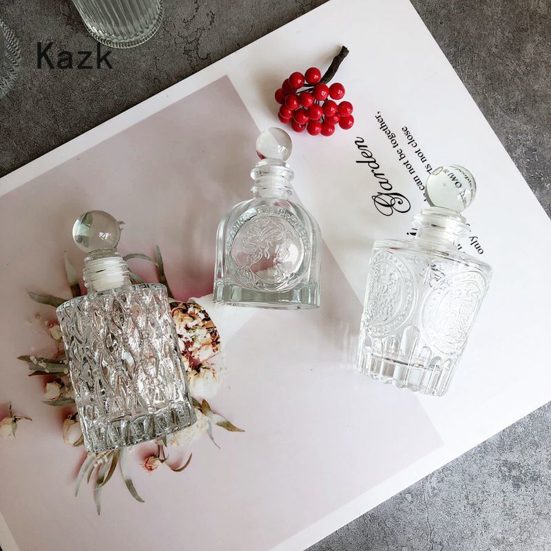 Flacon de parfum en Relief losange français, bouteilles en verre de cristal simples, stockage d&#39;essence d&#39;aromathérapie, Vintage, ornement de bouteille de commode
