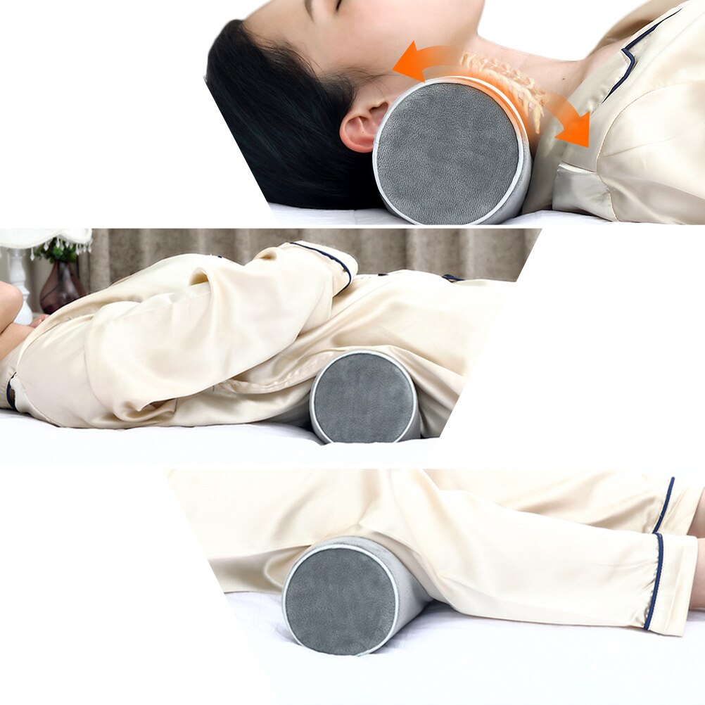 1Pc Geheugen Katoen Kussen Grey Hals Roll Kussen Versterken Kussen Voor Vrouw Mannen