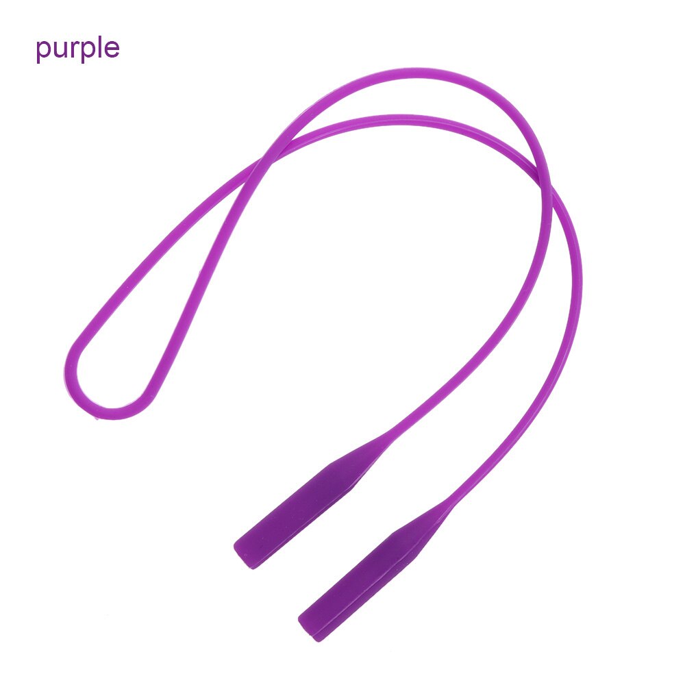 1PC Adjustable Silicone Eyeglasses Straps Sunglasses String Ropes Glasses Chain Sports Band Holder Elastic Anti Slip Cords: A-Purple