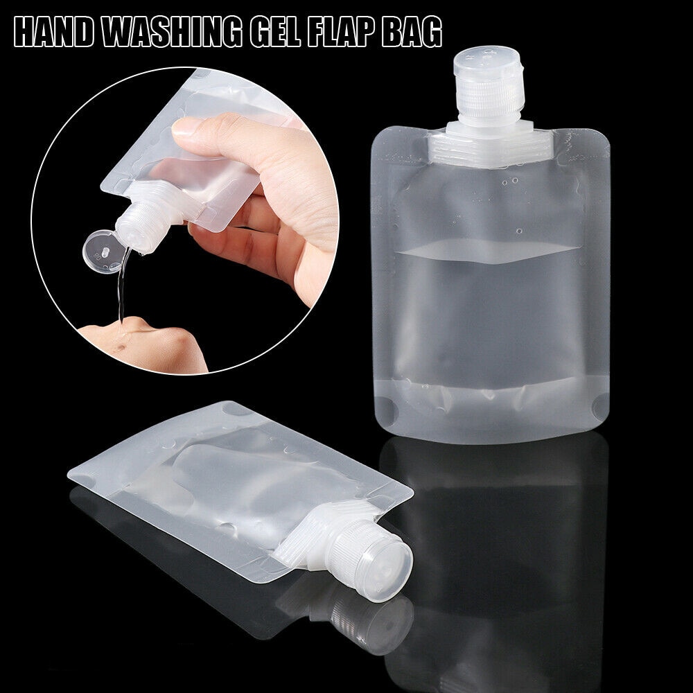 10pcs Clear Reusable Leakproof Refillable Pouches Cosmetic Containers Shampoo Lotion Liquid Dispenser