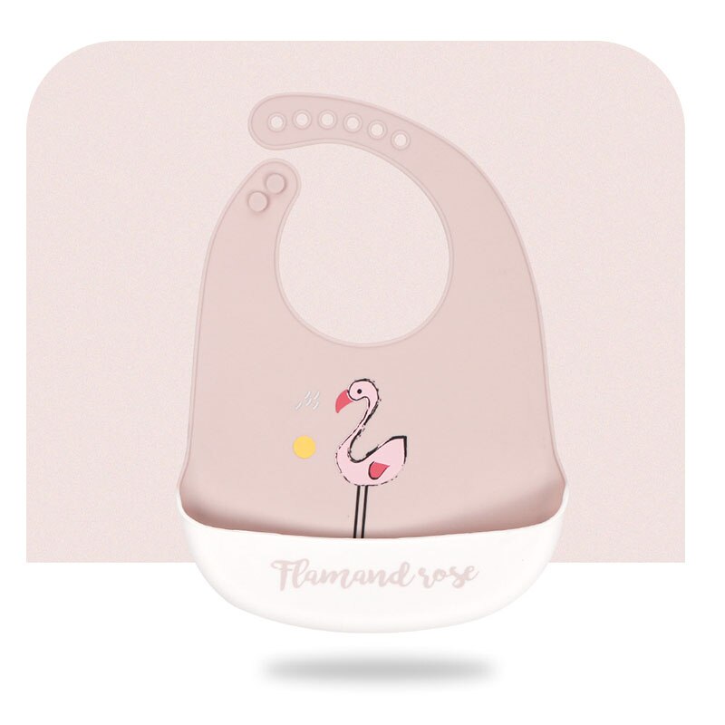 XCQGH 1 pz bavaglini impermeabili in Silicone per uso alimentare bavaglino Bandana bavaglino asciugamano grembiule ragazzo ragazza: flamingo