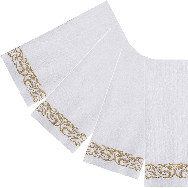 Wegwerp Handtowels En Decoratieve Badkamer Servetten Met Bloemen Trim Perfect Voor Vakanties, Diners, Feesten, Bruiloften, Cateri