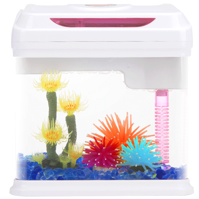 Kleine Aquarium Aquarium Creatieve Sier Acryl Aquarium Gold Fish Tank Mini Ecologische Landschap Fish Tank