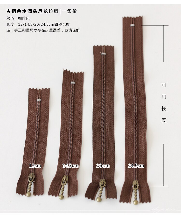 ZAKKA-Bolsos coloridos con Cremallera de nailon estilo japonés hechos a mano, ropa de bricolaje, hogar, lisos y duraderos, BILLETERA, tela para bolso, accesorios artesanales: Cobre envejecido