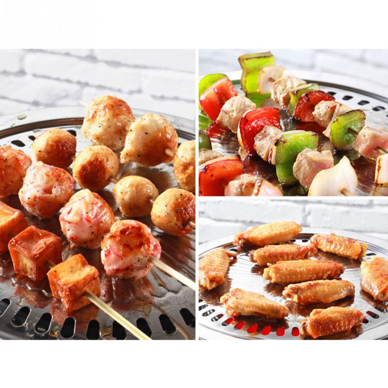 Stovetop House Camping Picnic Indoor BBQ Grill REUSEABLE Outdoor Smokeless Plate Stainless Steel BBQ Grill Tray Grill Barbecue