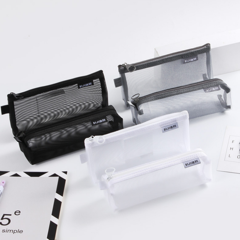 Make-up Pouch Lippenstift Make-Up Pinsel Lagerung Taschen Student Transparent Mesh Bleistift Fall Ins Reise Kosmetische Veranstalter für Frauen