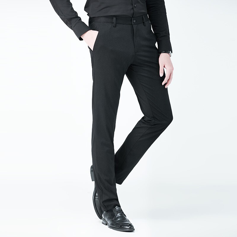 Svarte dressbukser herre kjole bukser slim fit ungdomsbedrift kontorbukser herrebukser formell parfyme masculino 28-40