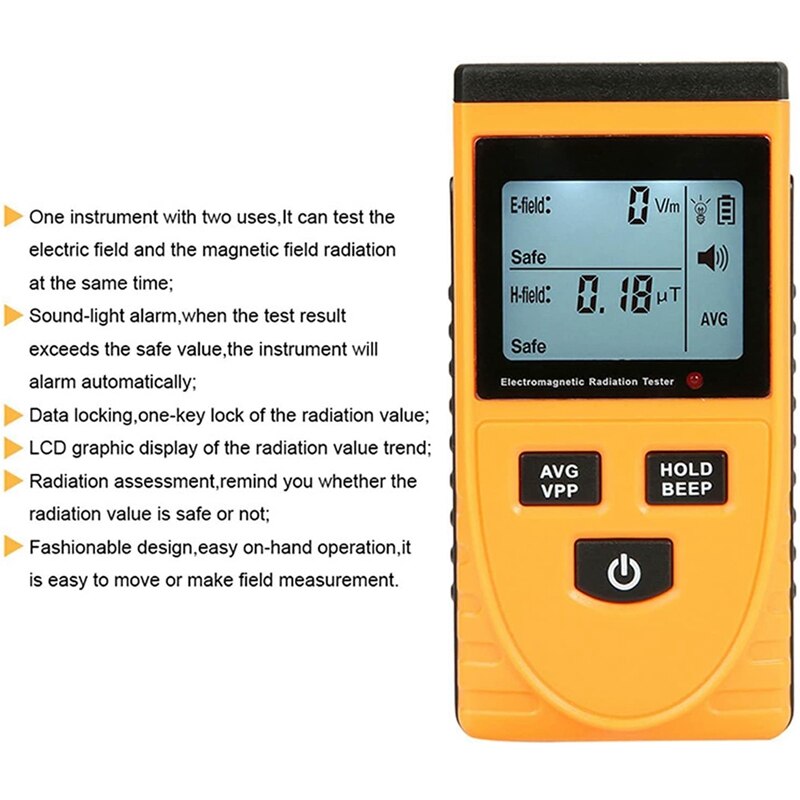 Geiger Counter,Nuclear Radiation Meter, Portable Dosimeter Counter With LCD Display, Radioactive Detector GM3120