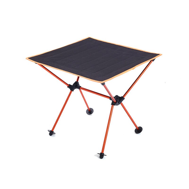 Bærbart oxford klud campingbord letvægts sammenfoldeligt stabilt mesas plegables udendørs rejser vandreture picnic bbq foldebord: Orange