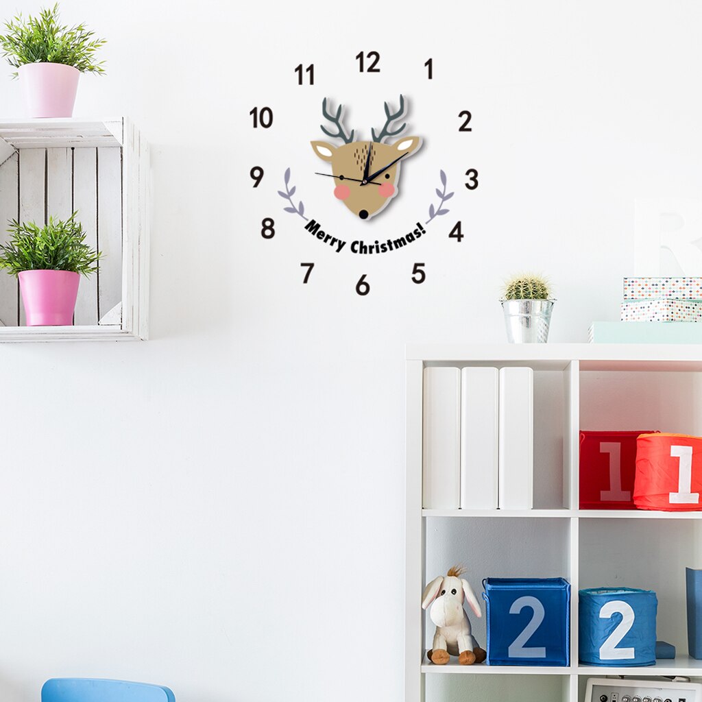 3D DIY Animal Wall Clock for Room Home Decor, Wonderful School Day: Elk