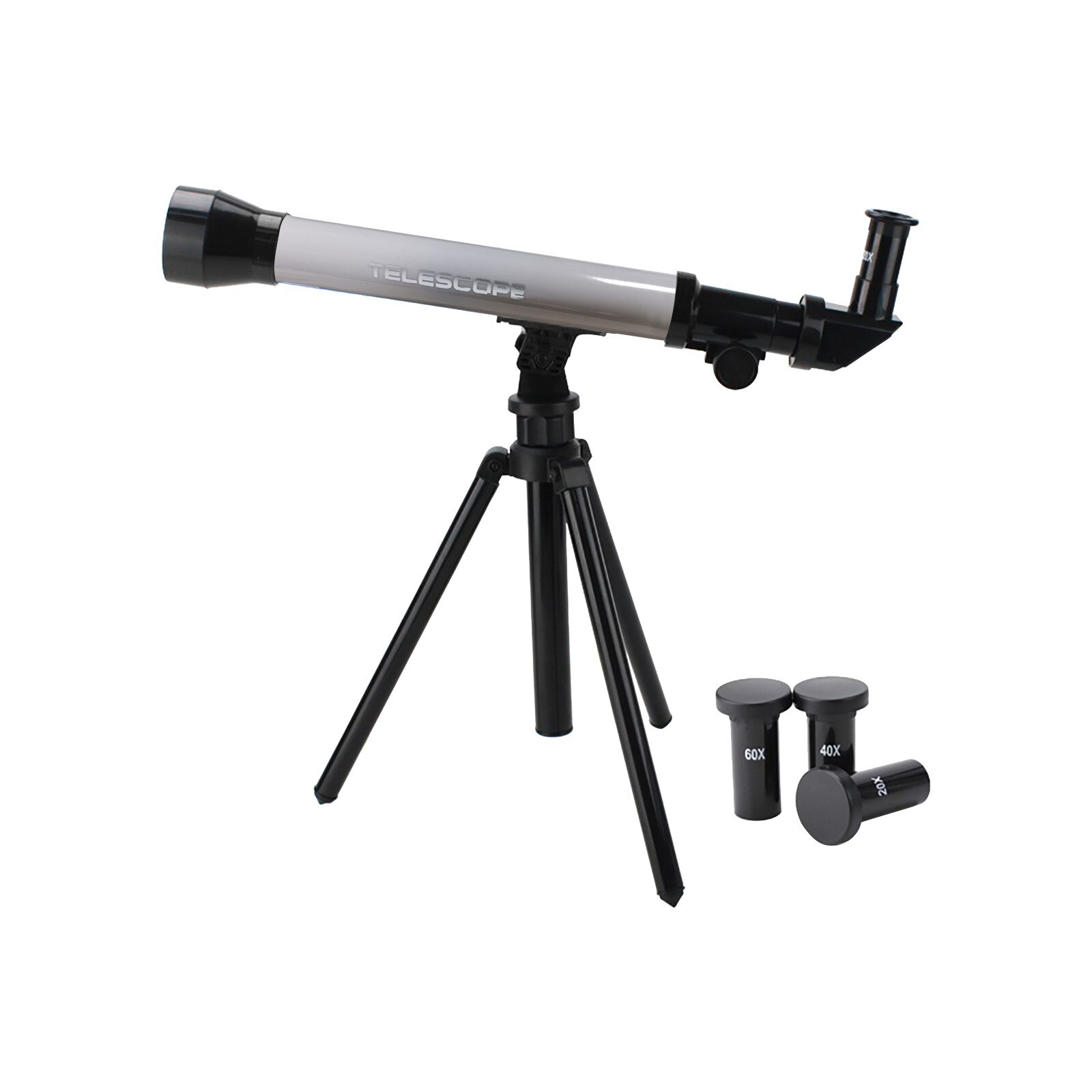 Juguetes de telescopio astronómico para niños, educación científica, Monocular clásico de alta potencia, interactivo para padres e hijos: Grey