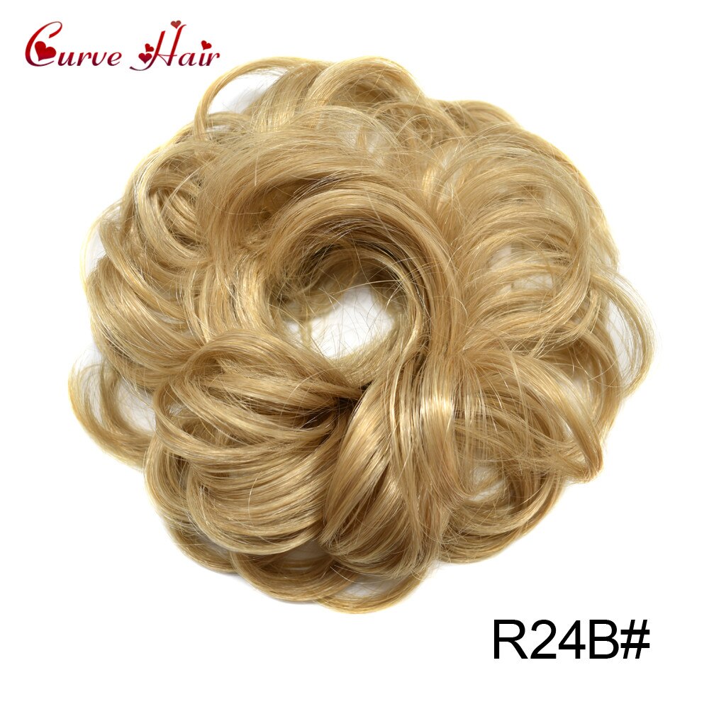 Chignon-peluca rizada de fibra sintética para niña y mujer, Potnytail, moño para el pelo, varios colores: R24B