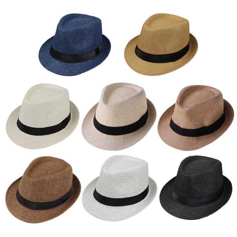 Børn børn sommer strand stråhat jazz panama trilby fedora hat gangster kasket udendørs åndbare hatte piger drenge solhat