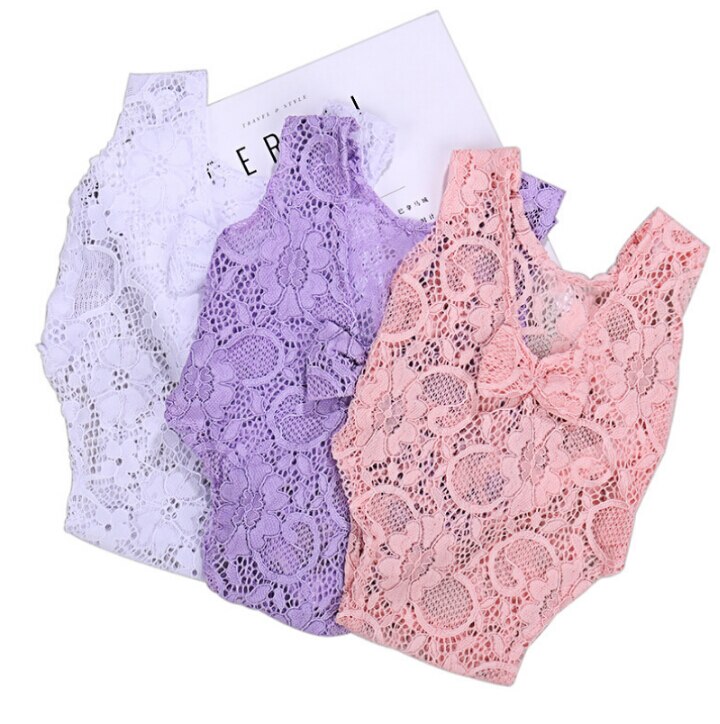 Brand Newborn Baby Boys Girls Lace Bow Bodysuit Stretch Headband Infant Photography Photo Prop Jumpsuit Cute Clothes