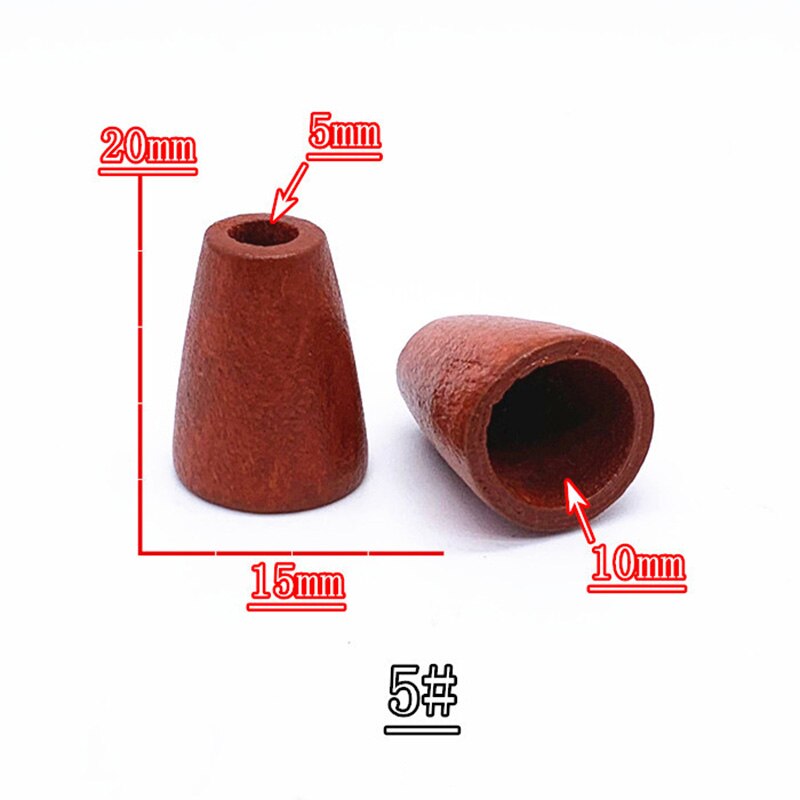 Meetee 20 stk træ trompet vedhæng prop spænde hat reb bælte snor lås gør-det-selv snøre hale klip snor ende tilbehør  ds015: No5-20mm