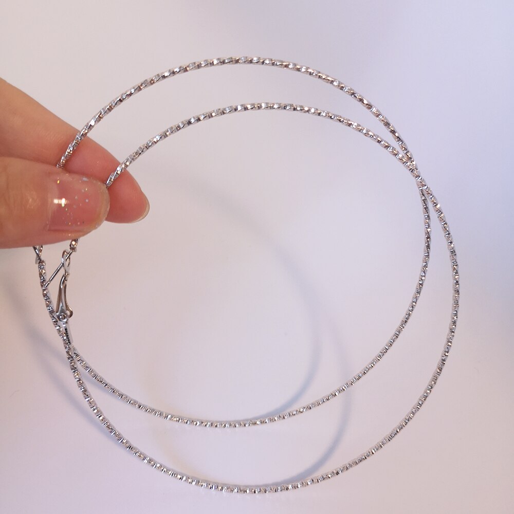 BLIJERY Glanzende Twisted Grote Hoepel Oorbellen voor Vrouwen Sieraden Basketbal Brincos Temperament Ronde Cirkel Oorbellen Boucles d'oreill