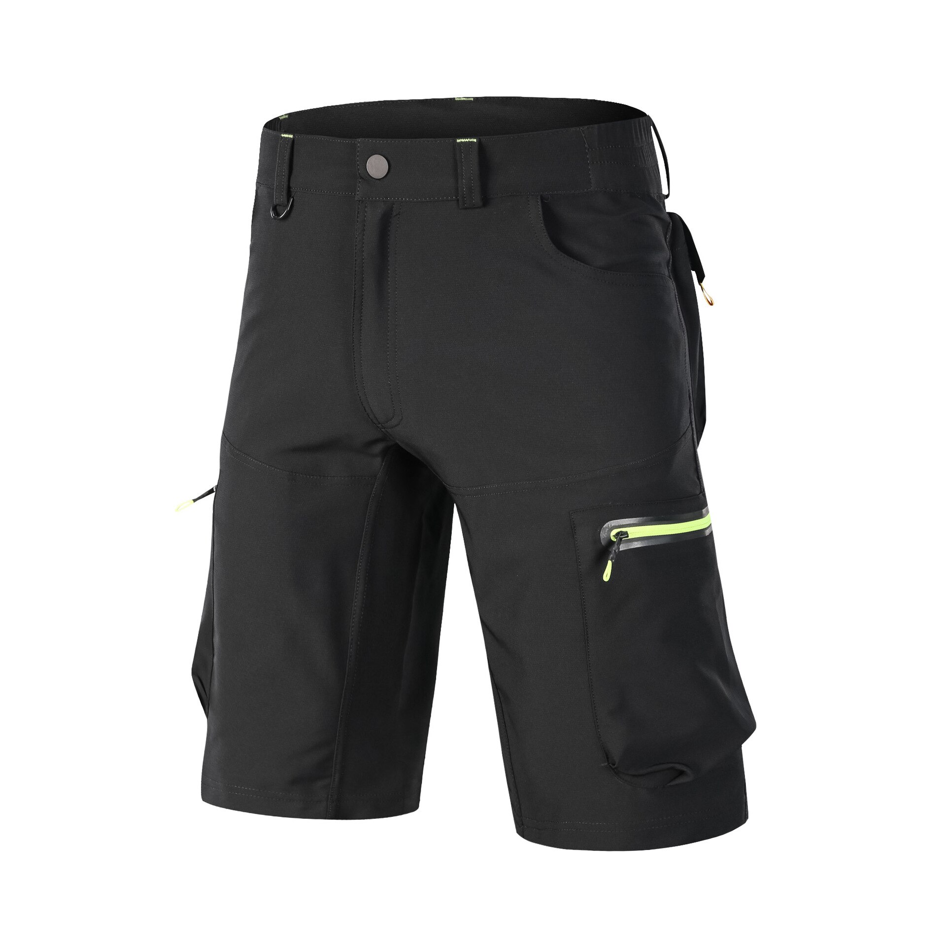 Sykkelshorts for menn utendørs sport mtb terrengsykkel sykkelbukser raskt tørr vannavstøtende løs passform korte menn: Svart / Xxl