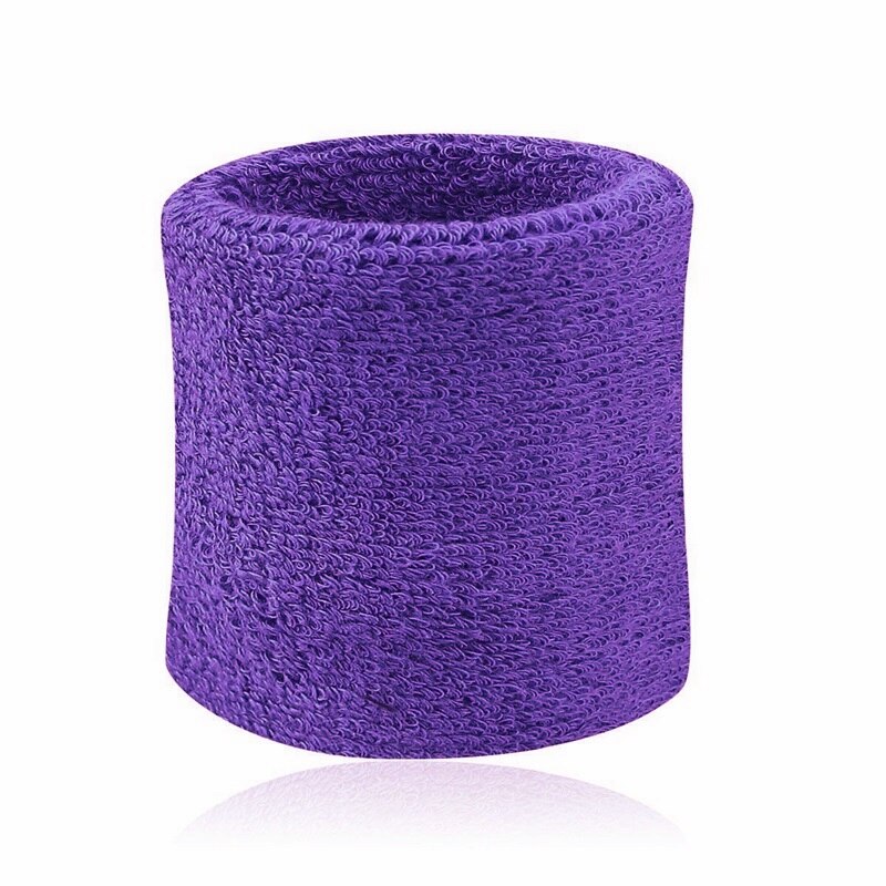 Donne Degli Uomini di Sport Fasce Spugna Polso Sudore Fasce per La Palestra per Il Fitness Tennis Squash Badminton Basket Polso Brace Support: Purple