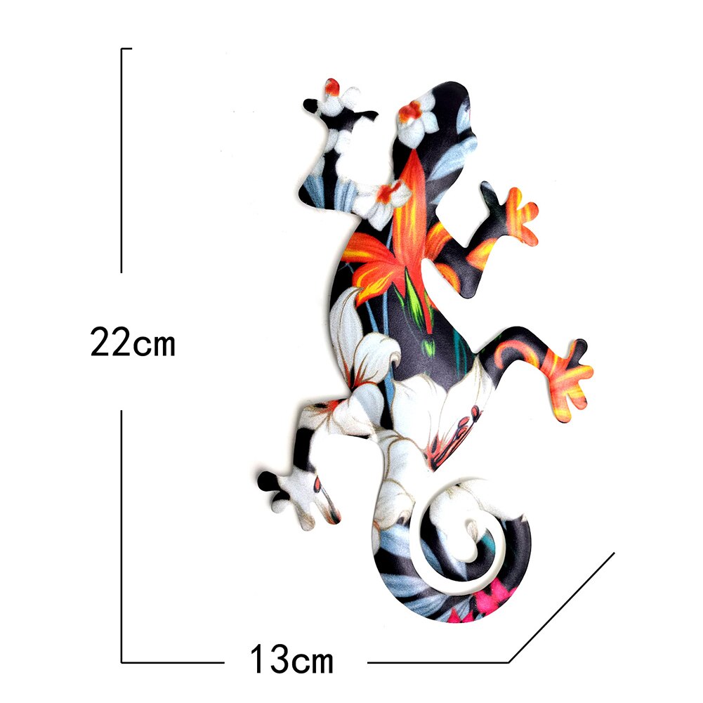 Lot De 2 Décorations Murales Gecko En Métal Et Verre – 38,1 Cm, Multicolores, Pour Jardin, Clôture, Intérieur
