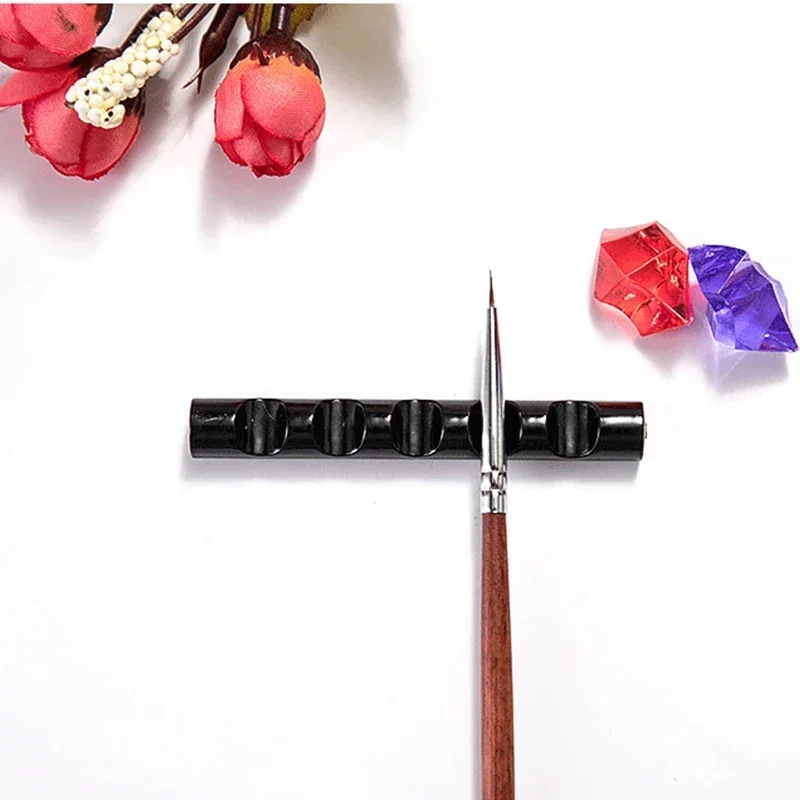 Nagelkonstborsthållare 5 rutnät nagelmålningspennhållare manikyrpennhållare stativ hylla akryldisplay manikyrverktyg