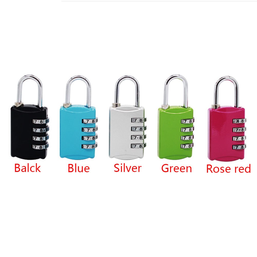 Resettable 4 Digit Combination Mini Lock Travel Luggage Suitcase Bag Weatherproof Protection Padlock Outdoor Safely Code Lock
