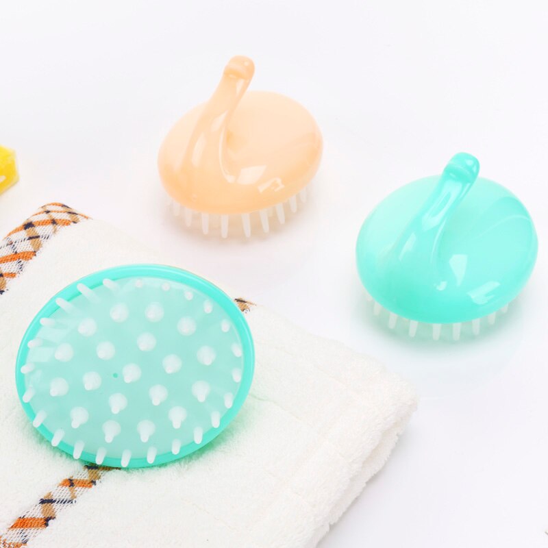 Cepillo de champú de silicona para bebé, 1 unidad, cepillo de baño para niños, champú, peine de masaje suave, herramienta para lavar el pelo, accesorio de Ducha