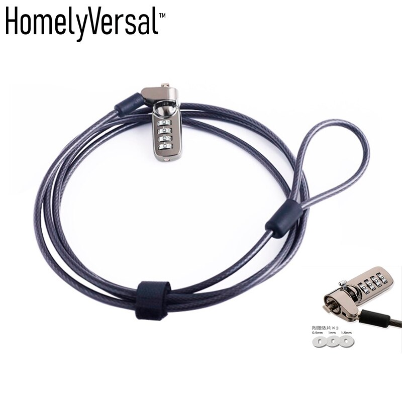 Premium Sleutel Wachtwoord Draagbare Combinatie Laptop Slot Met 1.9M Beveiliging Kabel Chain