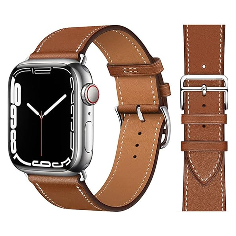 Læderrem til apple watch-rem 45mm 44mm 49mm 42mm 41mm 40mm single tour correa-armbånd iwatch-serie 9 7 8 6 5 4 se ultra