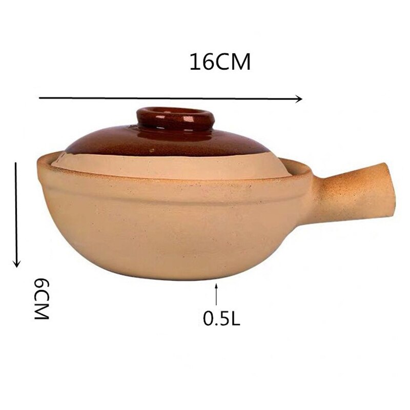 500ml 800ml Chaoshan Chaozhou Casserole Rice Noodle Casserole Porridge Pottery Pot With Handle Clay Pot: 500ml