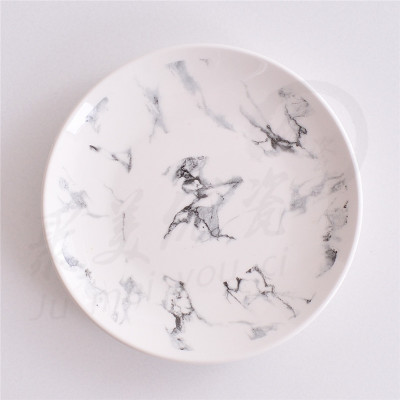 Vajillas ceramica platos de cer mica advanced texture marble grain plate Nordic stone plate home marble tray: 15cm 6inch / 4 PCS