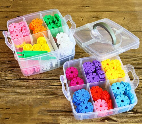 1Pc 3 Layer 18 Grid Removable Dividers Storage Box Plastic Transparent Jewelry Beads Earring Organizer Container